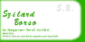 szilard borso business card